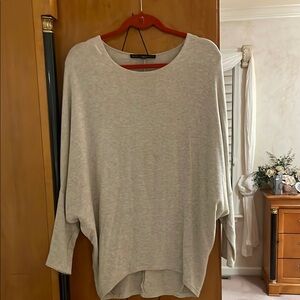 Light Gray Oversized Long Sleeve Top